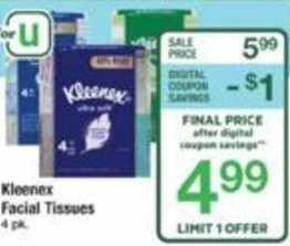 ACME Kleenex Facial Tissues offer