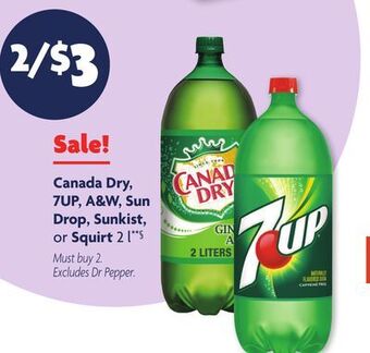 Family Dollar Canada dry, 7up, a & w, sun drop, sunkist, or squirt offer