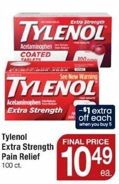 ACME Tylenol Extra Strength Pain Relief offer