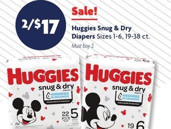 Family Dollar Huggies snug & dry diapers offer