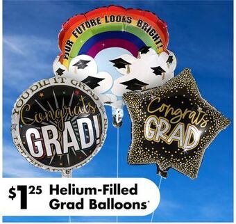 Dollar Tree Helium-filled grad balloons offer