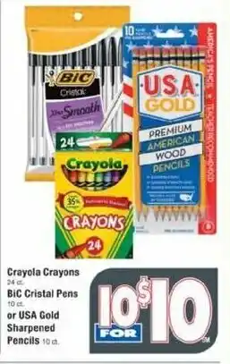ACME Crayola Crayons, BiC Cristal Pens offer