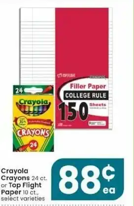 Albertsons Crayola Crayons Top Flight Paper offer