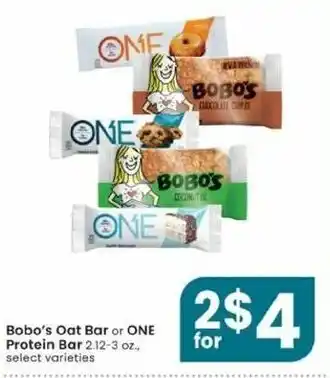 Albertsons Bobo's Oat Or One Protein Bar offer