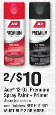 Ace Hardware Ace® 12-oz. premium spray paint + primer offer