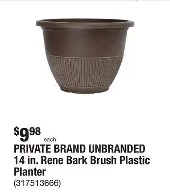 The Home Depot Private brand unbranded 14 in. rene bark brush plastic planter offer