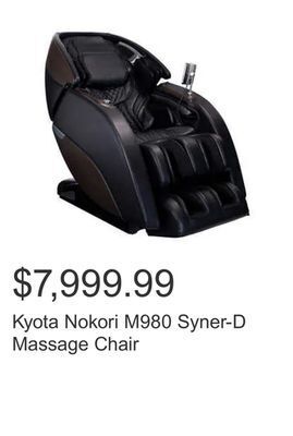 Costco Kyota nokori m980 syner-d massage chair offer