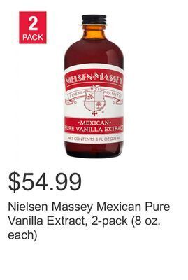 Costco Nielsen massey mexican pure vanilla extract, 2-pack (8 oz. each) offer