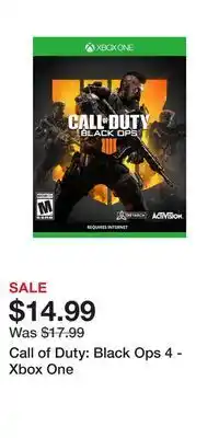 Game Stop Call of duty: black ops 4 - xbox one offer