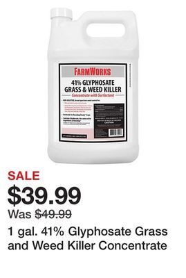 Tractor Supply Company 1 gal. 41% glyphosate grass and weed killer concentrate offer