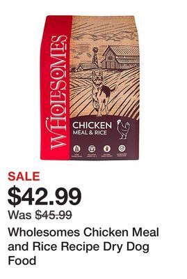Tractor Supply Company Wholesomes chicken meal and rice recipe dry dog food offer