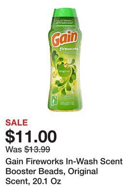 Office Depot Gain fireworks in-wash scent booster beads, original scent, 20.1 oz offer