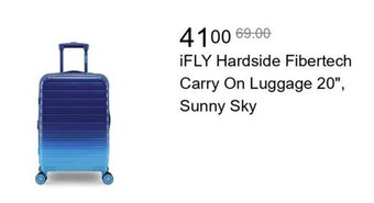 Walmart iFLY Hardside Fibertech Carry On Luggage 20", Sunny Sky offer