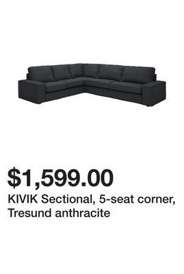 Ikea Kivik sectional, 5-seat corner, tresund anthracite offer