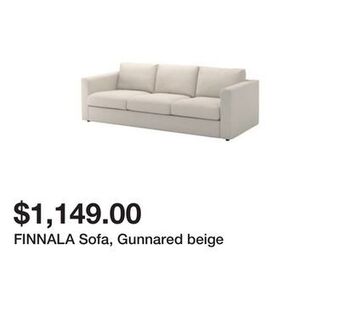 Ikea Finnala sofa, gunnared beige offer