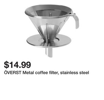 Ikea Överst metal coffee filter, stainless steel offer