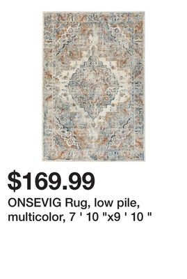 Ikea Onsevig rug, low pile, multicolor, 7 ' 10 x9 ' 10 offer