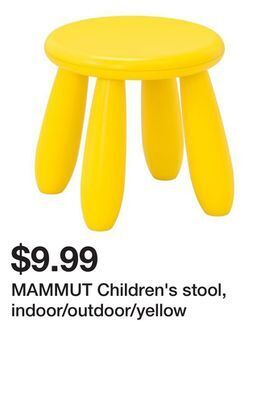 Ikea Mammut children's stool, indoor/outdoor/yellow offer