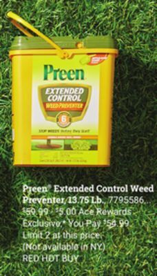 Ace Hardware Preen® extended control weed preventer offer