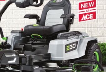 Ace Hardware Ego power + 56 volt 42 z6 zero turn riding mower offer