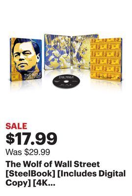 Best Buy The wolf of wall street [steelbook] [includes digital copy] [4k ultra hd blu-ray] [2013] offer