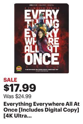 Best Buy Everything everywhere all at once [includes digital copy] [4k ultra hd blu-ray/blu-ray] [2022] offer