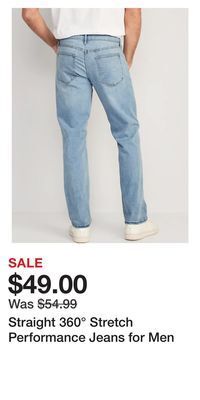 Old Navy Straight 360° stretch performance jeans for men offer