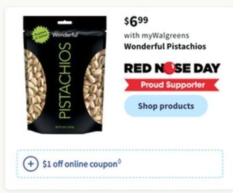 Walgreens Wonderful pistachios offer