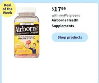 Walgreens Airborne health supplements offer