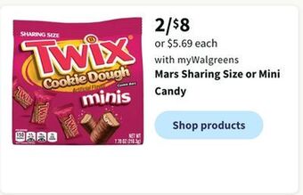 Walgreens Mars sharing size or mini candy offer