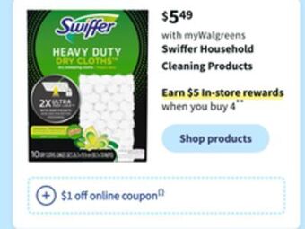Walgreens Swiffer household cleaning products offer