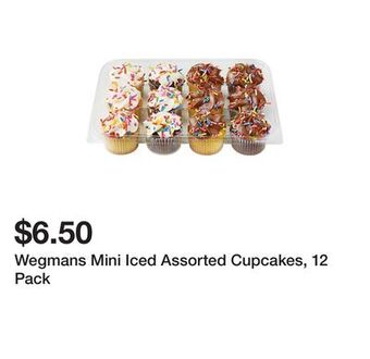 Wegmans Wegmans mini iced assorted cupcakes, 12 pack offer