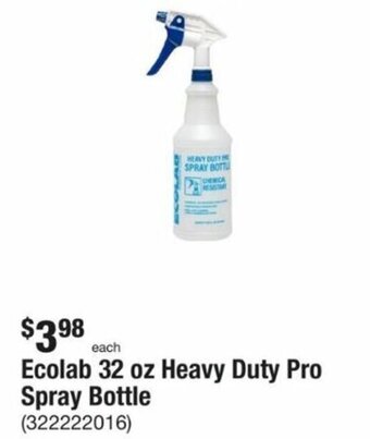 The Home Depot Ecolab 32 oz Heavy Duty Pro Spray Bottle offer