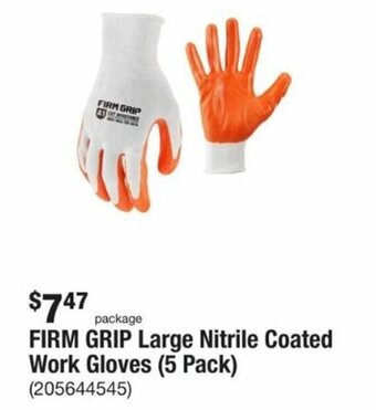 The Home Depot FIRM GRIP Large Nitrile Coated Work Gloves (5 Pack) (205644545) offer
