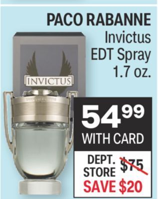 CVS Paco rabanne invictus edt spray 1.7 oz. offer