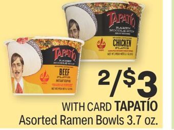 CVS Tapatío asorted ramen bowls 3.7 oz. offer