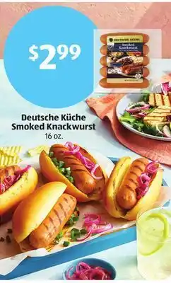 Aldi Deutsche küche smoked knackwurst offer