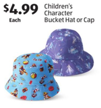 Aldi Children's character bucket hat or cap offer