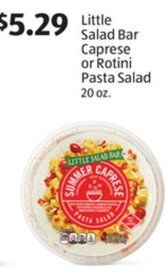 Aldi Little salad bar caprese or rotini pasta salad offer