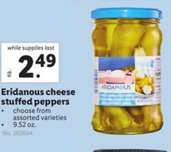 Lidl Eridanous cheese stuffed peppers offer