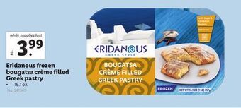 Lidl Eridanous frozen bougatsa crème filled greek pastry offer