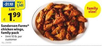 Lidl Sanderson farms® chicken wings, family pack offer
