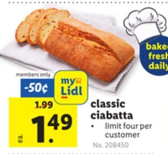 Lidl Classic ciabatta offer