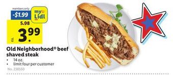 Lidl Old neighborhood® beef shaved steak offer