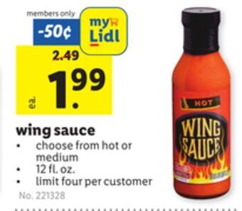 Lidl Wing sauce offer