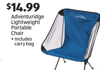 Aldi Adventuridge lightweight portable chair offer
