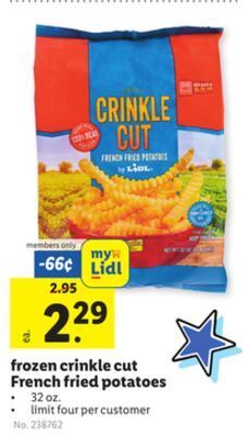 Lidl Frozen crinkle cut french fried potatoes offer