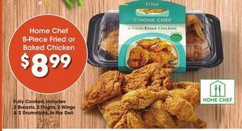 Kroger Home chef 8-piece fried or baked chicken offer