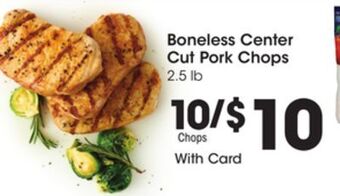 Kroger Boneless center cut pork chops offer