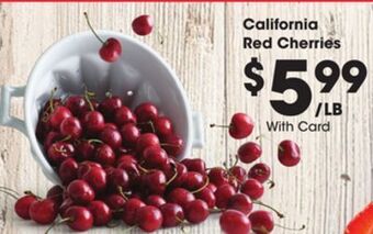 Kroger California red cherries offer